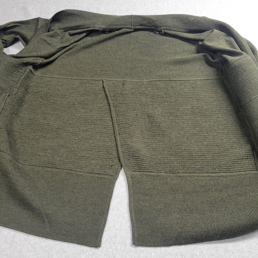 Lululemon Sit In Lotus Wrap II Merino Wool Open Cardigan Sweater Womens 12 Green - Picture 7 of 10